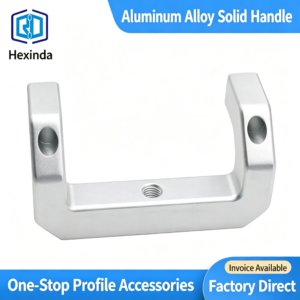 Aluminum Alloy Solid U-Handle – One-Piece Machined, Side Mounting with Bottom Threaded Hole for Industrial Cabinets and Equipment