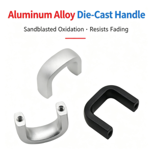Aluminum Alloy Compact U-Handle – Thick Solid Rounded Pull Handle with Flat-Cut Ends for Industrial Cabinets and Profile Frames