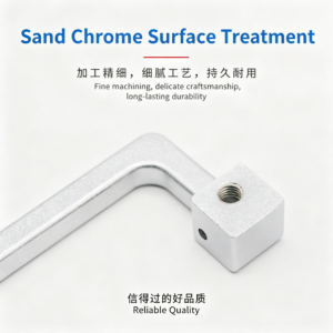 Zinc Alloy Folding U-Handle with Swivel Square Mounts – Satin Chrome Rotatable Pull Handle for Industrial Cabinets and Equipment Doors