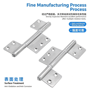 Flag-Type Concealed Hinge (Model 4R) – Offset Flag Design, Silver Finish, 100,000+ Cycles for Industrial Cabinets and Control Cabinets