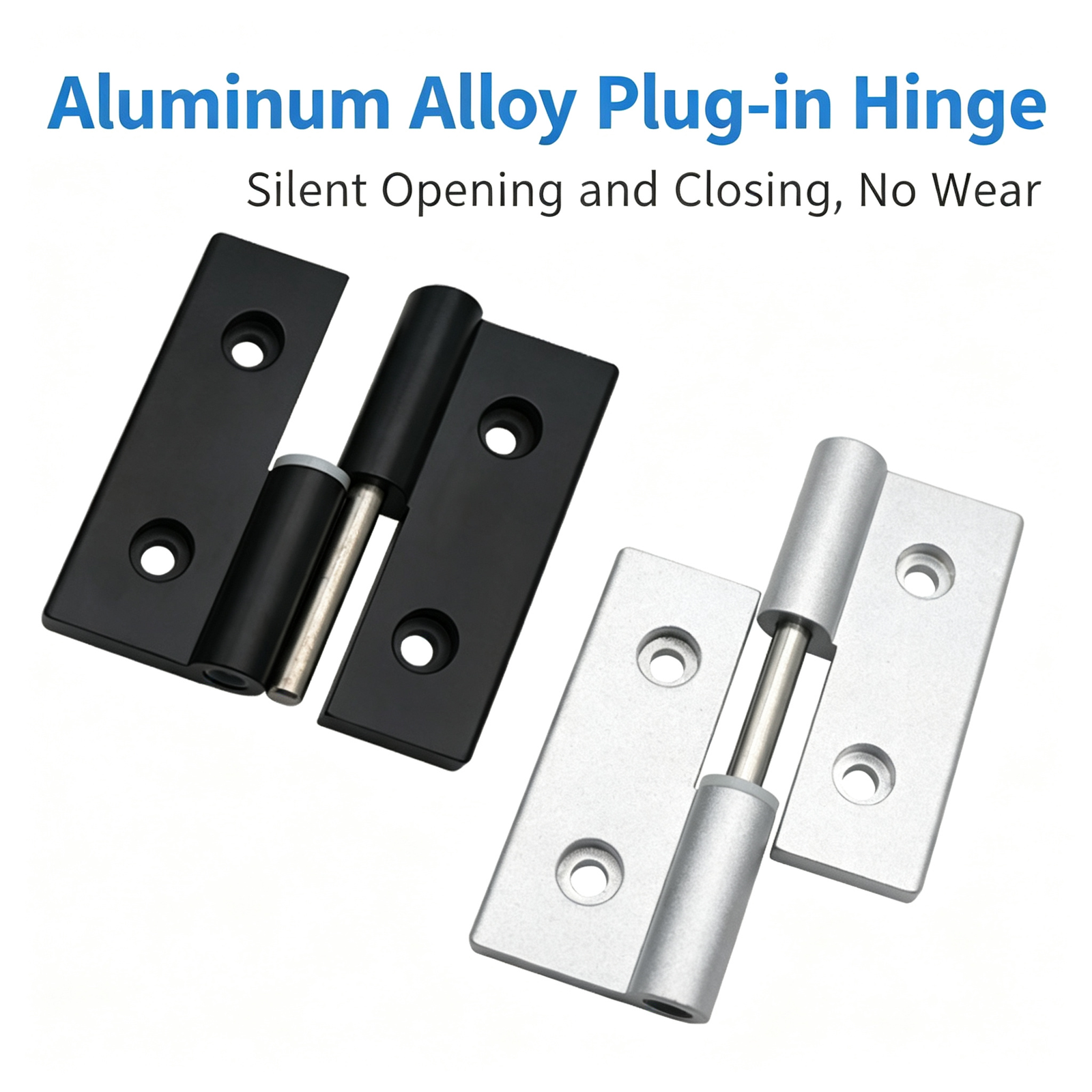Plug-in Aluminum Alloy Hinge – Black Compact Thickened Design, Detachable Lift-Off, Silent Opening and Closing for Industrial Cabinets