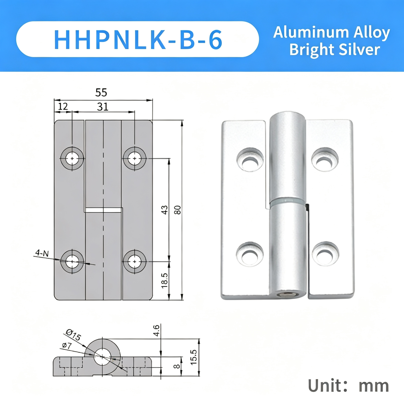 Plug-in Aluminum Alloy Hinge – Black Compact Thickened Design, Detachable Lift-Off, Silent Opening and Closing for Industrial Cabinets - Image 25