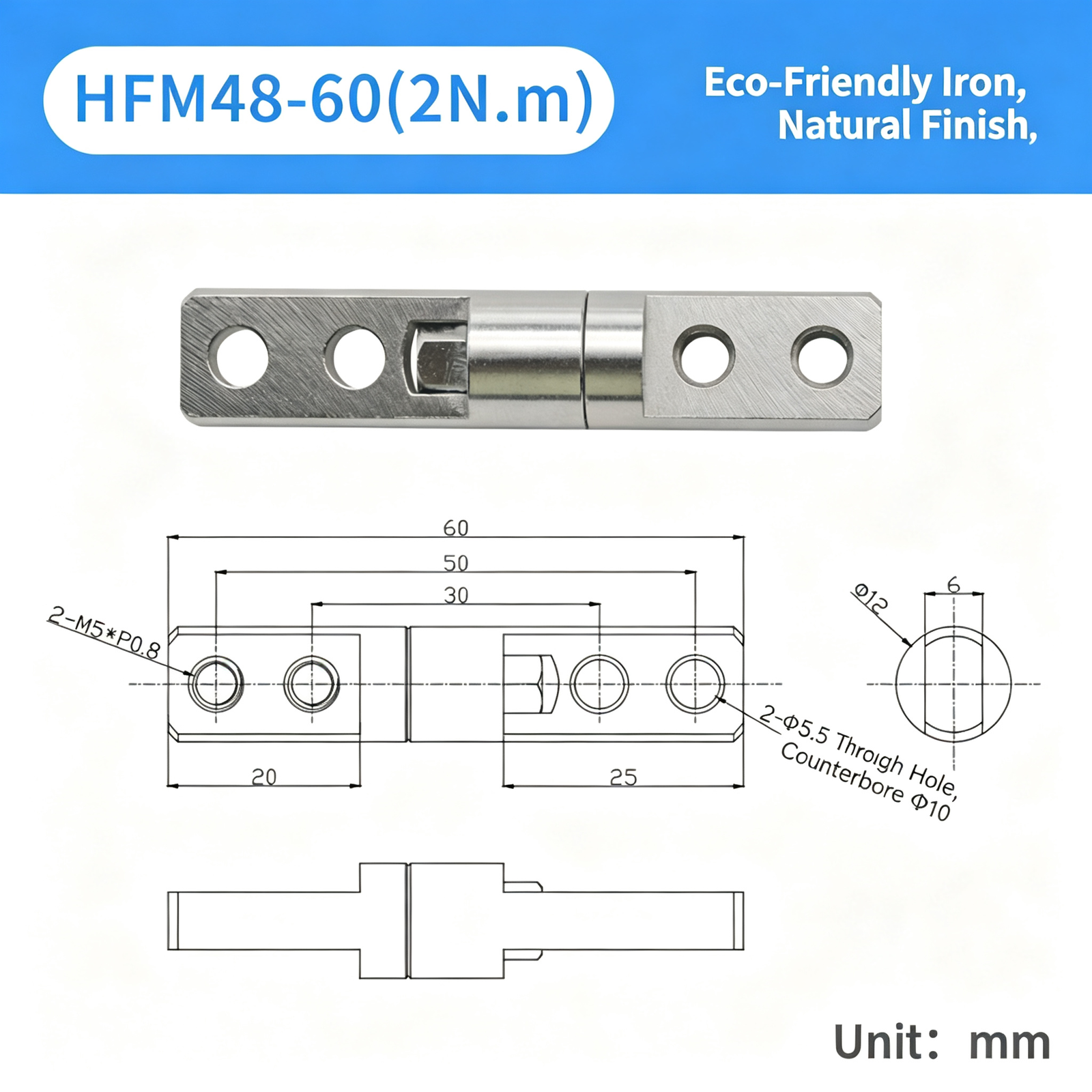 One-Piece Torque Butterfly Hinge – Constant-Torque Positioning Hinge, Polished Finish, Holds at Any Angle for Equipment and Instrument Covers - Image 18