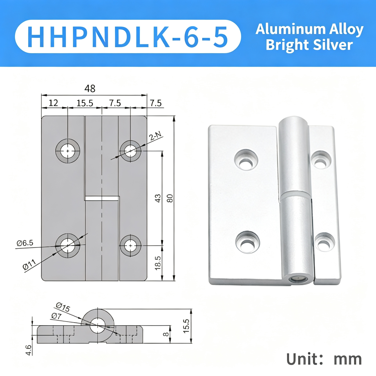 Plug-in Aluminum Alloy Hinge – Black Compact Thickened Design, Detachable Lift-Off, Silent Opening and Closing for Industrial Cabinets - Image 17