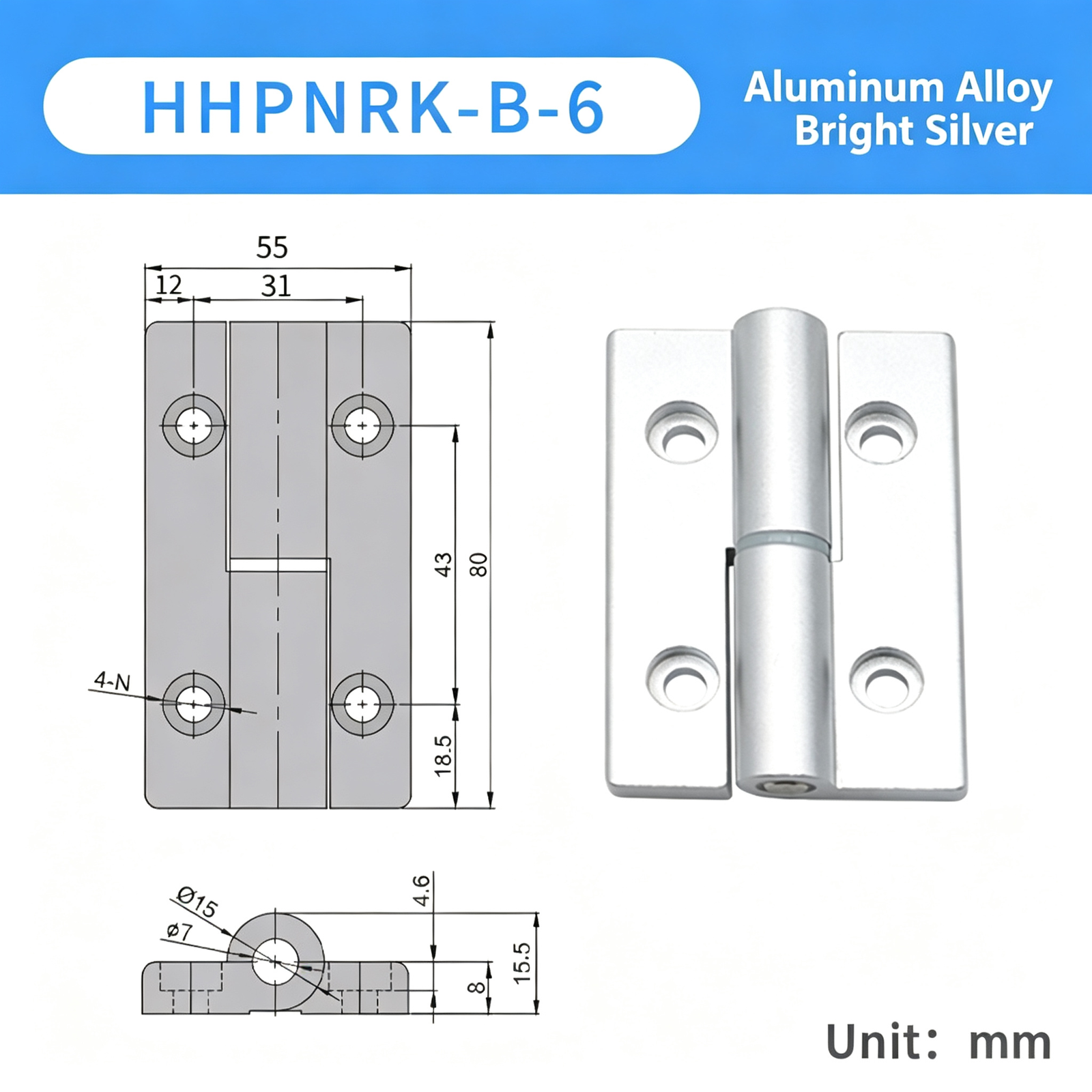 Plug-in Aluminum Alloy Hinge – Black Compact Thickened Design, Detachable Lift-Off, Silent Opening and Closing for Industrial Cabinets - Image 21