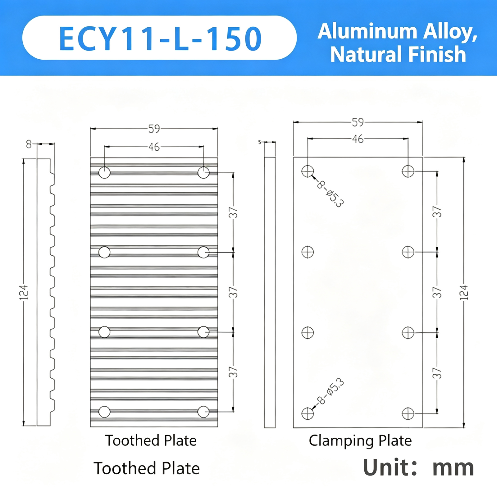 Aluminum Alloy Timing Belt Tooth Plate / Press Plate – Toothed Clamping Plate for Securing Timing Belts in Automation and Linear Motion Systems - Image 10
