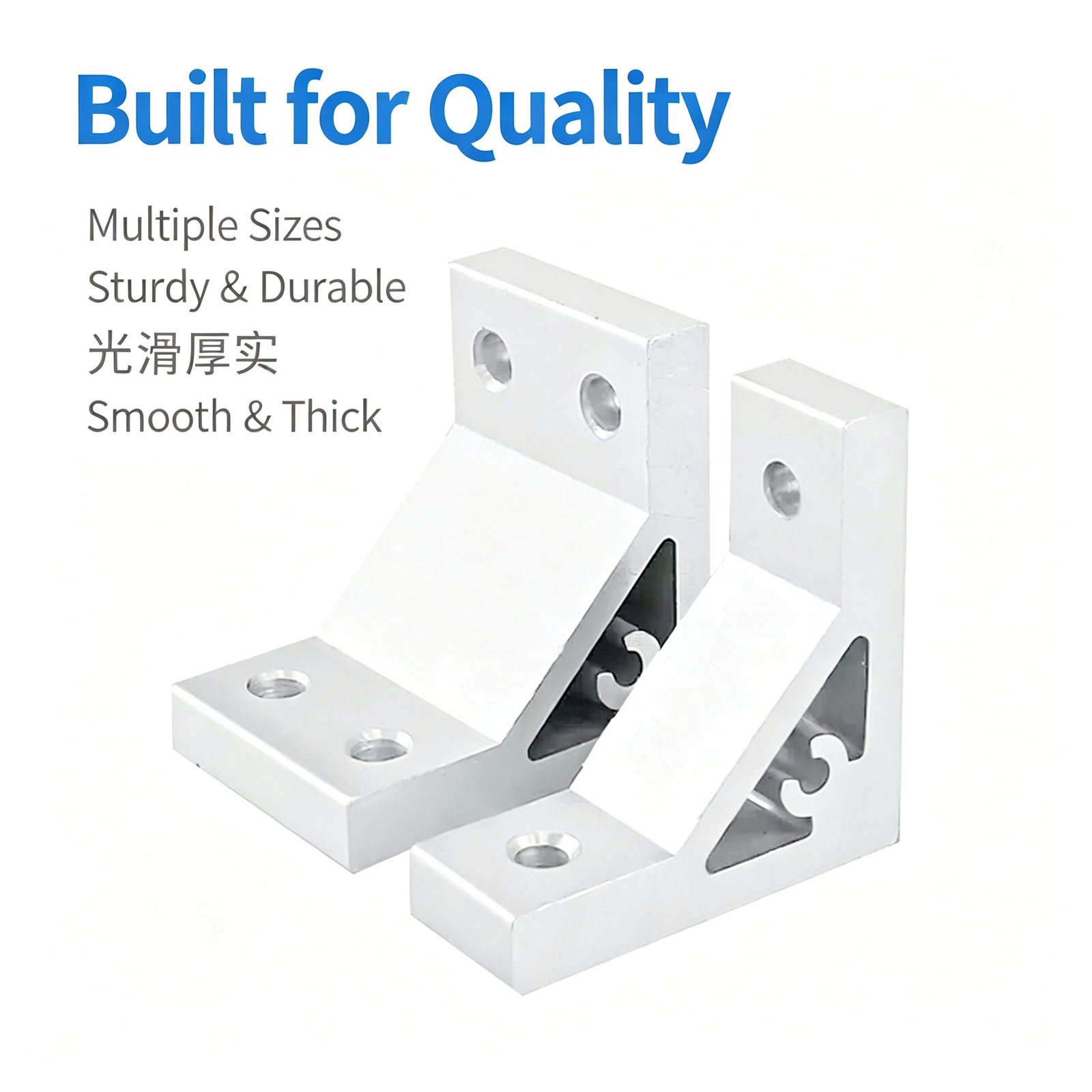 High-Strength Gusseted Aluminum Angle Bracket – 20 European Standard Series, Triangular Reinforcement with T-Slot for Aluminum Profile Frames - Image 43