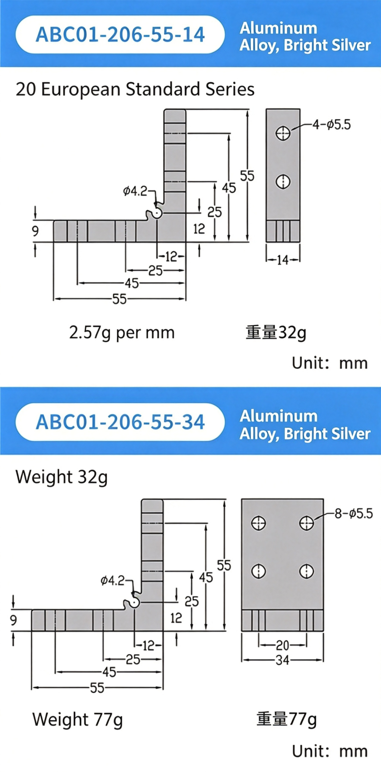 High-Strength Gusseted Aluminum Angle Bracket – 20 European Standard Series, Triangular Reinforcement with T-Slot for Aluminum Profile Frames - Image 15