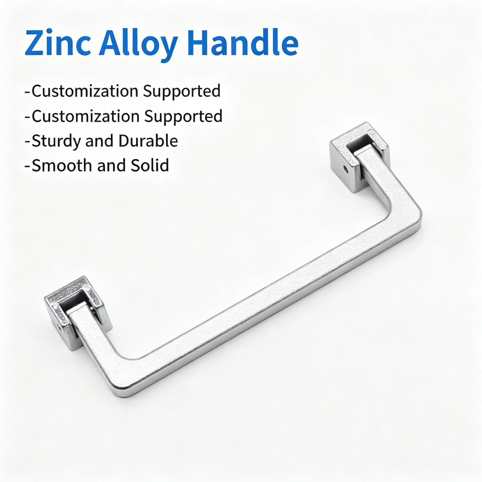 Zinc Alloy Folding U-Handle with Swivel Square Mounts – Satin Chrome Rotatable Pull Handle for Industrial Cabinets and Equipment Doors - Image 8