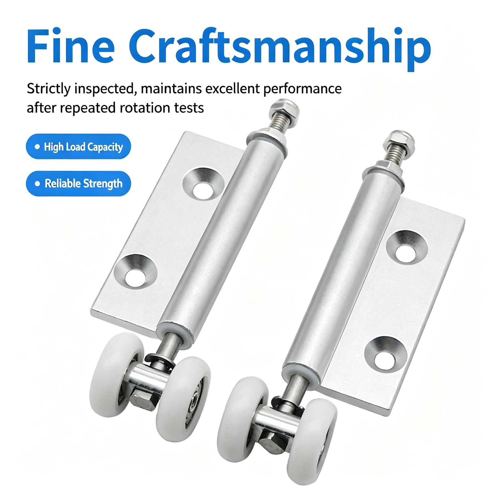 Single-Page Hanging Wheel Hinge – Aluminum Alloy with Nylon Rollers and Height-Adjustable Stud for Industrial Sliding Cabinet Doors - Image 14