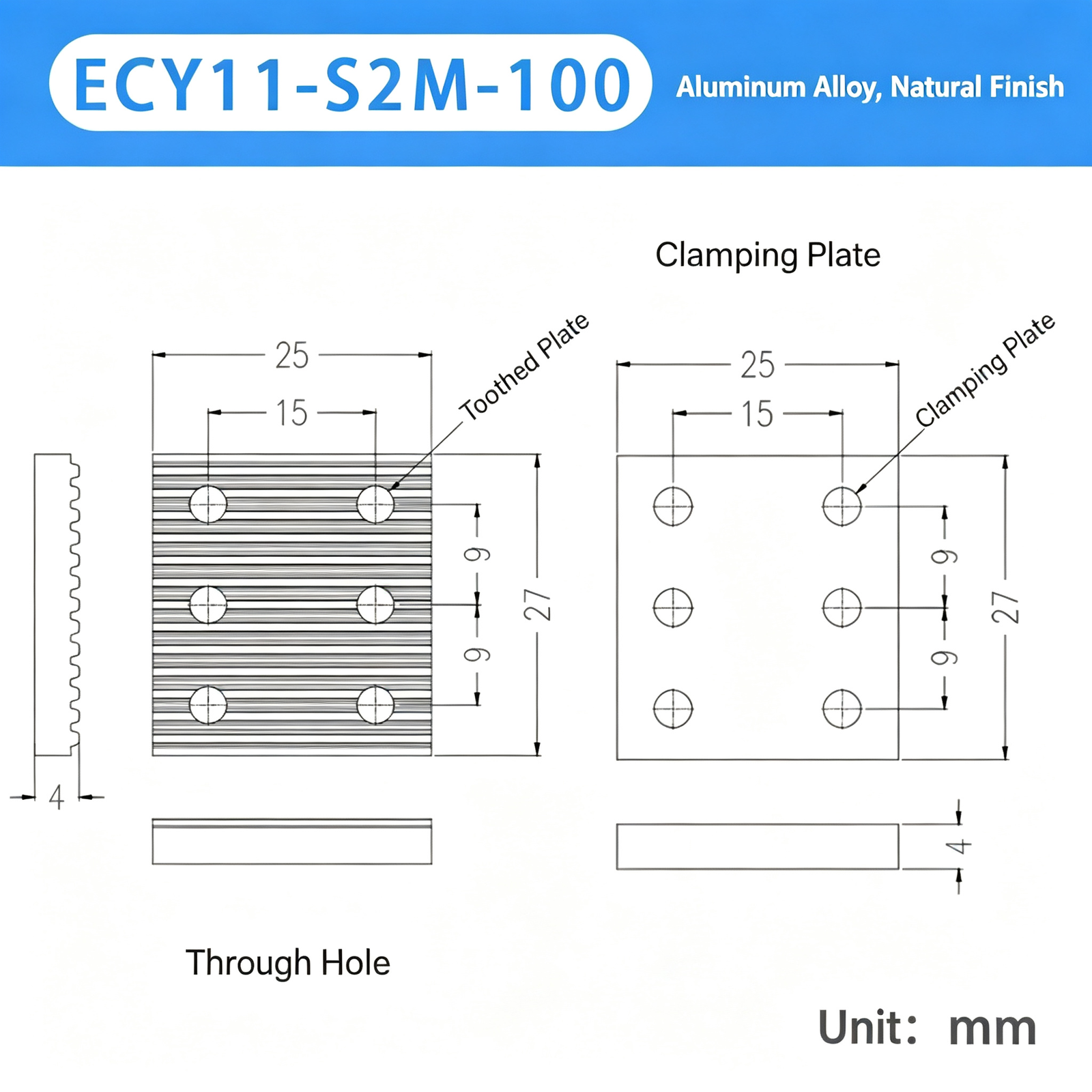 Aluminum Alloy Timing Belt Tooth Plate / Press Plate – Toothed Clamping Plate for Securing Timing Belts in Automation and Linear Motion Systems - Image 16