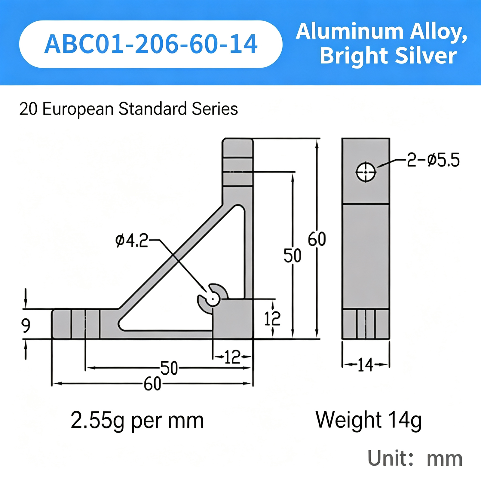 High-Strength Gusseted Aluminum Angle Bracket – 20 European Standard Series, Triangular Reinforcement with T-Slot for Aluminum Profile Frames - Image 29