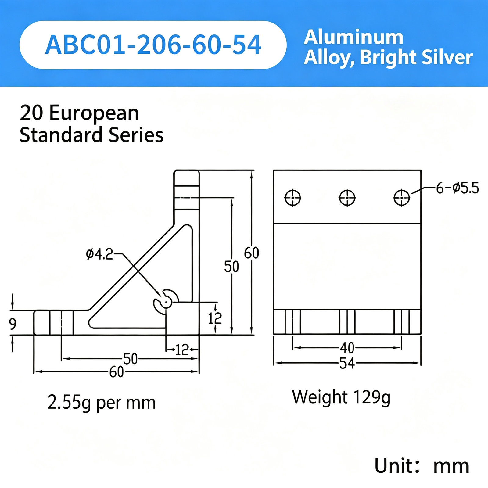 High-Strength Gusseted Aluminum Angle Bracket – 20 European Standard Series, Triangular Reinforcement with T-Slot for Aluminum Profile Frames - Image 22