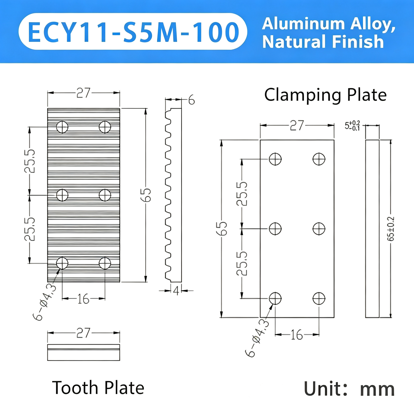 Aluminum Alloy Timing Belt Tooth Plate / Press Plate – Toothed Clamping Plate for Securing Timing Belts in Automation and Linear Motion Systems - Image 20
