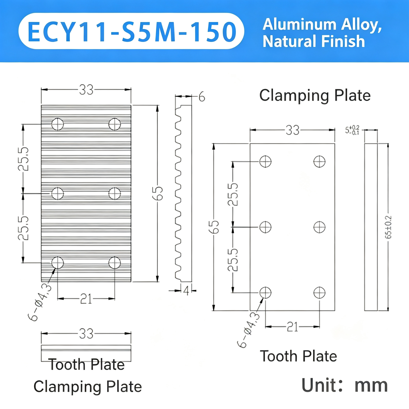 Aluminum Alloy Timing Belt Tooth Plate / Press Plate – Toothed Clamping Plate for Securing Timing Belts in Automation and Linear Motion Systems - Image 21