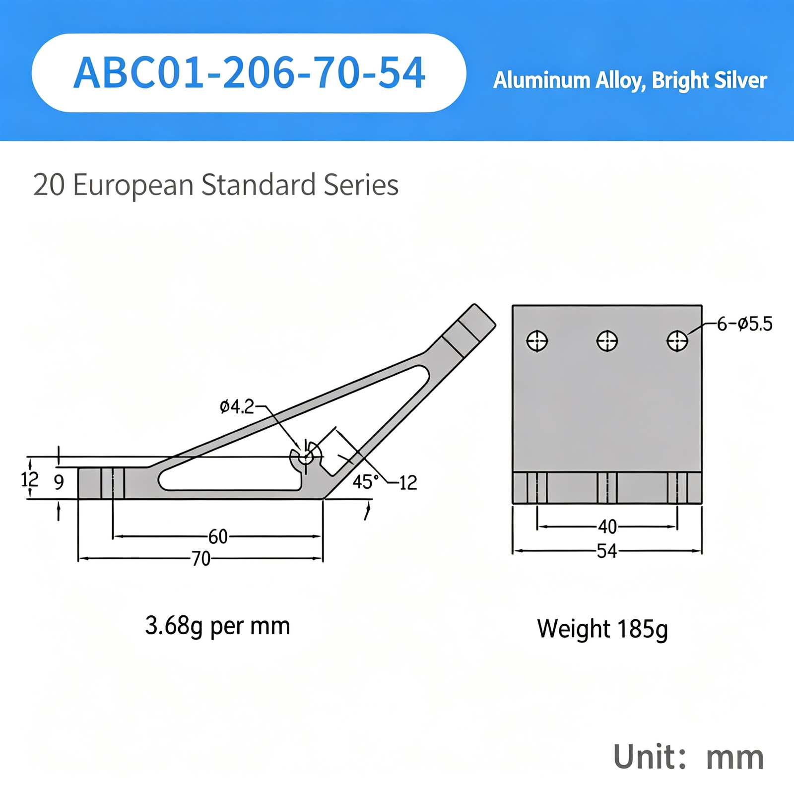 High-Strength Gusseted Aluminum Angle Bracket – 20 European Standard Series, Triangular Reinforcement with T-Slot for Aluminum Profile Frames - Image 19