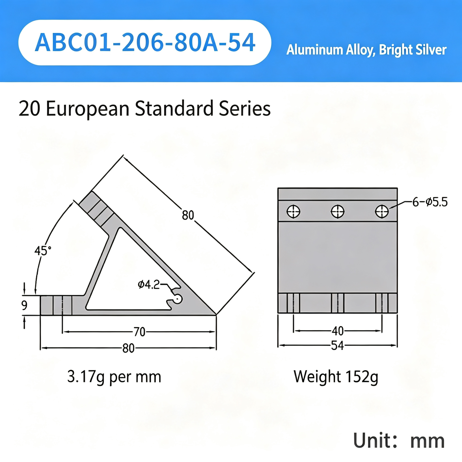 High-Strength Gusseted Aluminum Angle Bracket – 20 European Standard Series, Triangular Reinforcement with T-Slot for Aluminum Profile Frames - Image 17