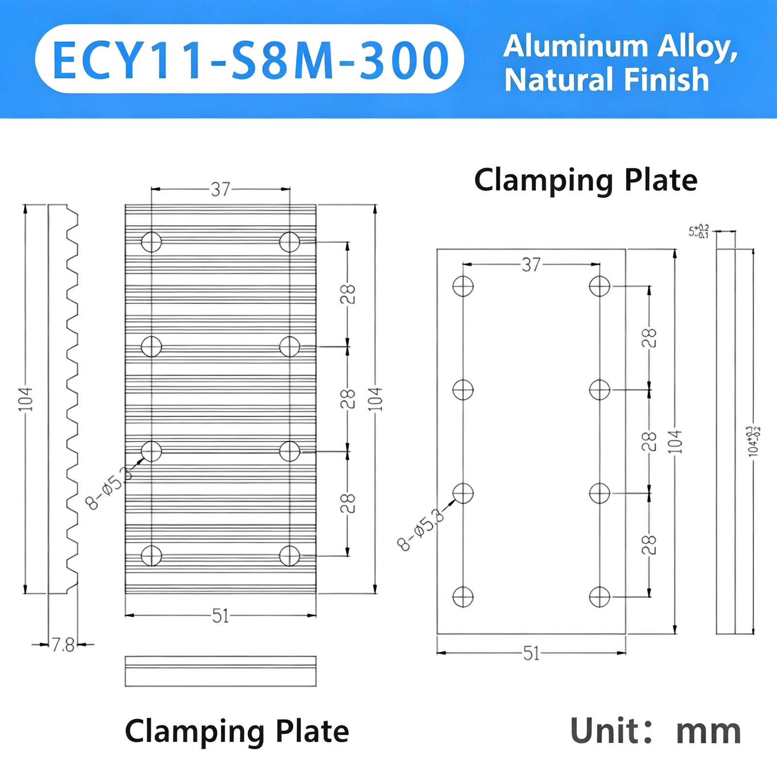 Aluminum Alloy Timing Belt Tooth Plate / Press Plate – Toothed Clamping Plate for Securing Timing Belts in Automation and Linear Motion Systems - Image 25