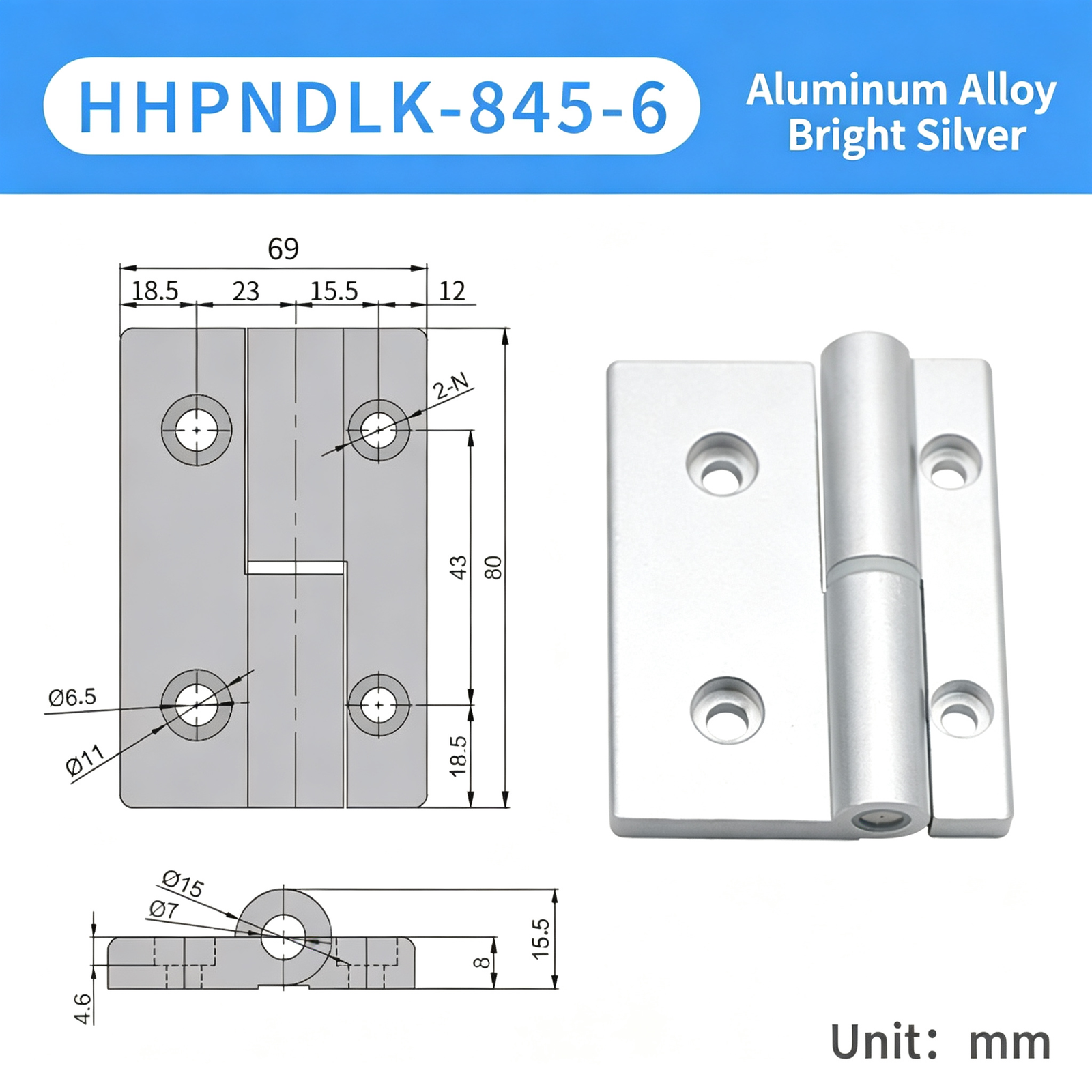 Plug-in Aluminum Alloy Hinge – Black Compact Thickened Design, Detachable Lift-Off, Silent Opening and Closing for Industrial Cabinets - Image 31