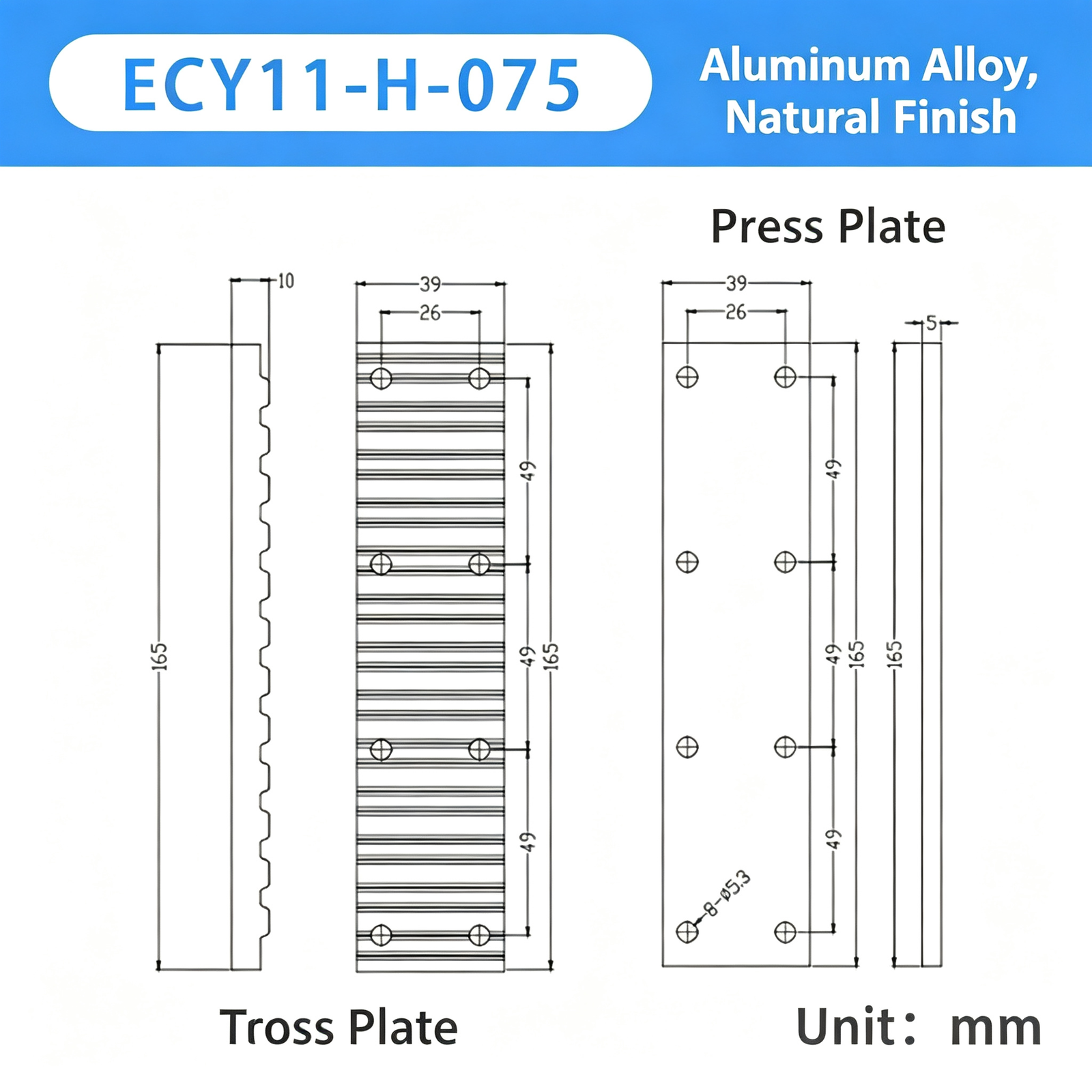 Aluminum Alloy Timing Belt Tooth Plate / Press Plate – Toothed Clamping Plate for Securing Timing Belts in Automation and Linear Motion Systems - Image 40