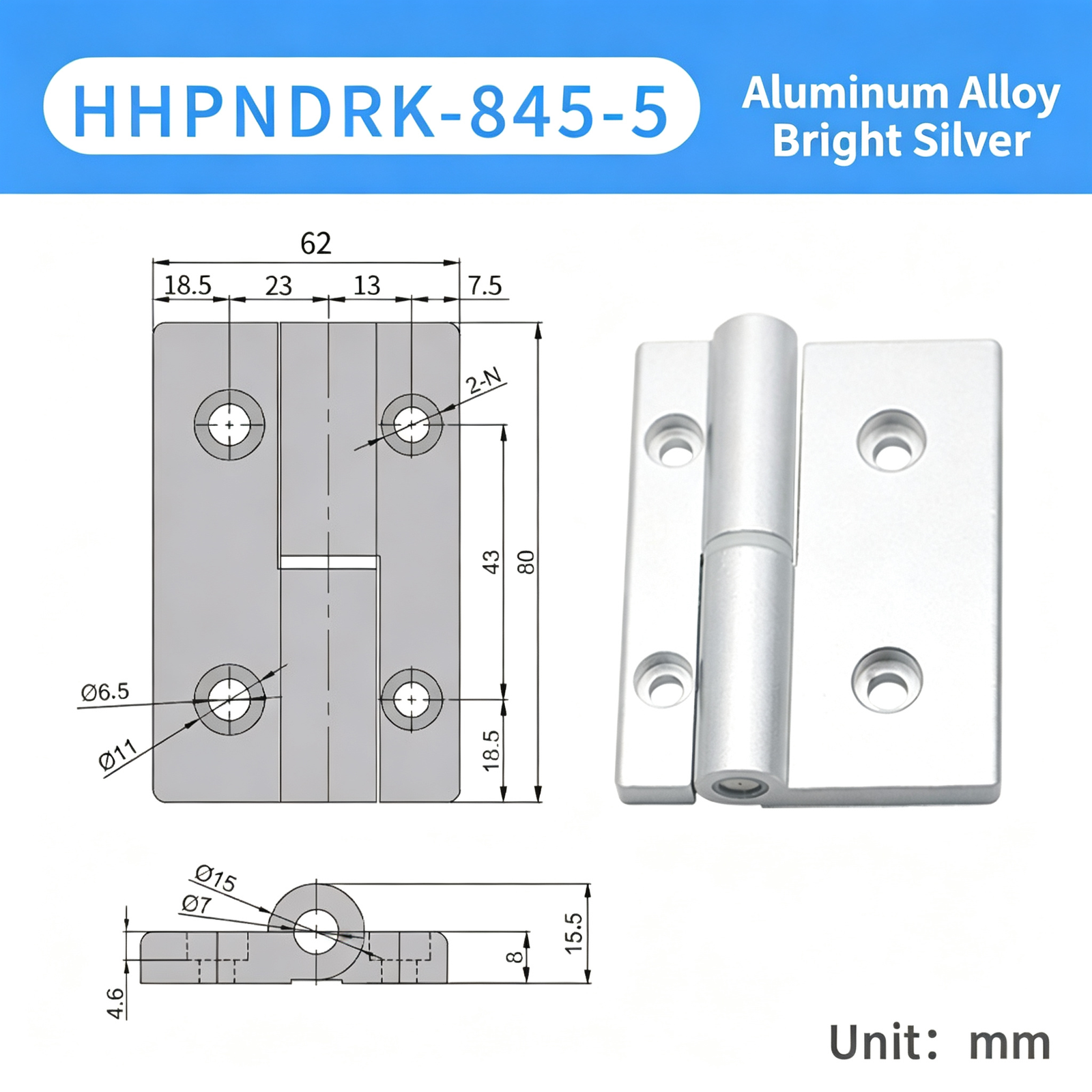Plug-in Aluminum Alloy Hinge – Black Compact Thickened Design, Detachable Lift-Off, Silent Opening and Closing for Industrial Cabinets - Image 27