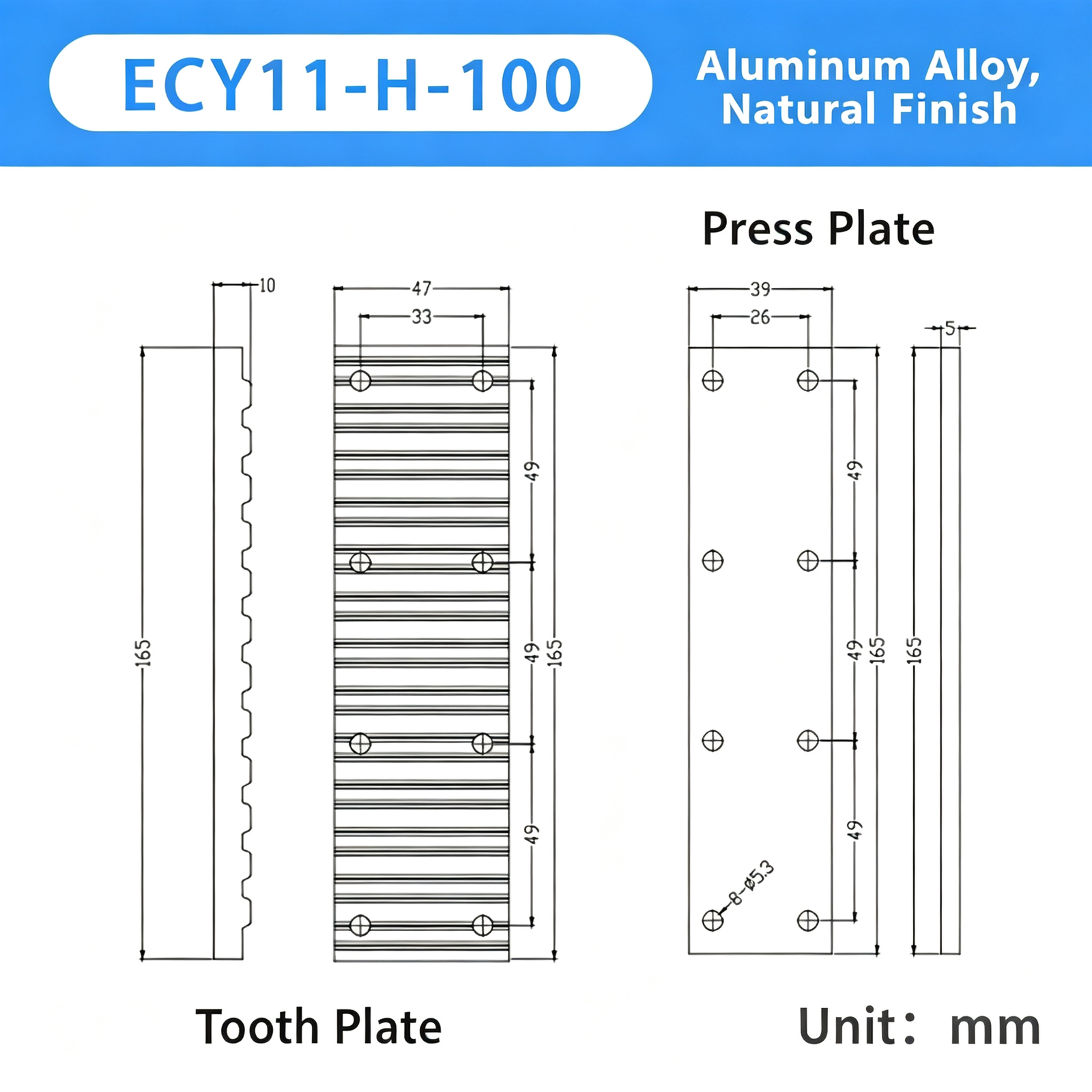 Aluminum Alloy Timing Belt Tooth Plate / Press Plate – Toothed Clamping Plate for Securing Timing Belts in Automation and Linear Motion Systems - Image 41
