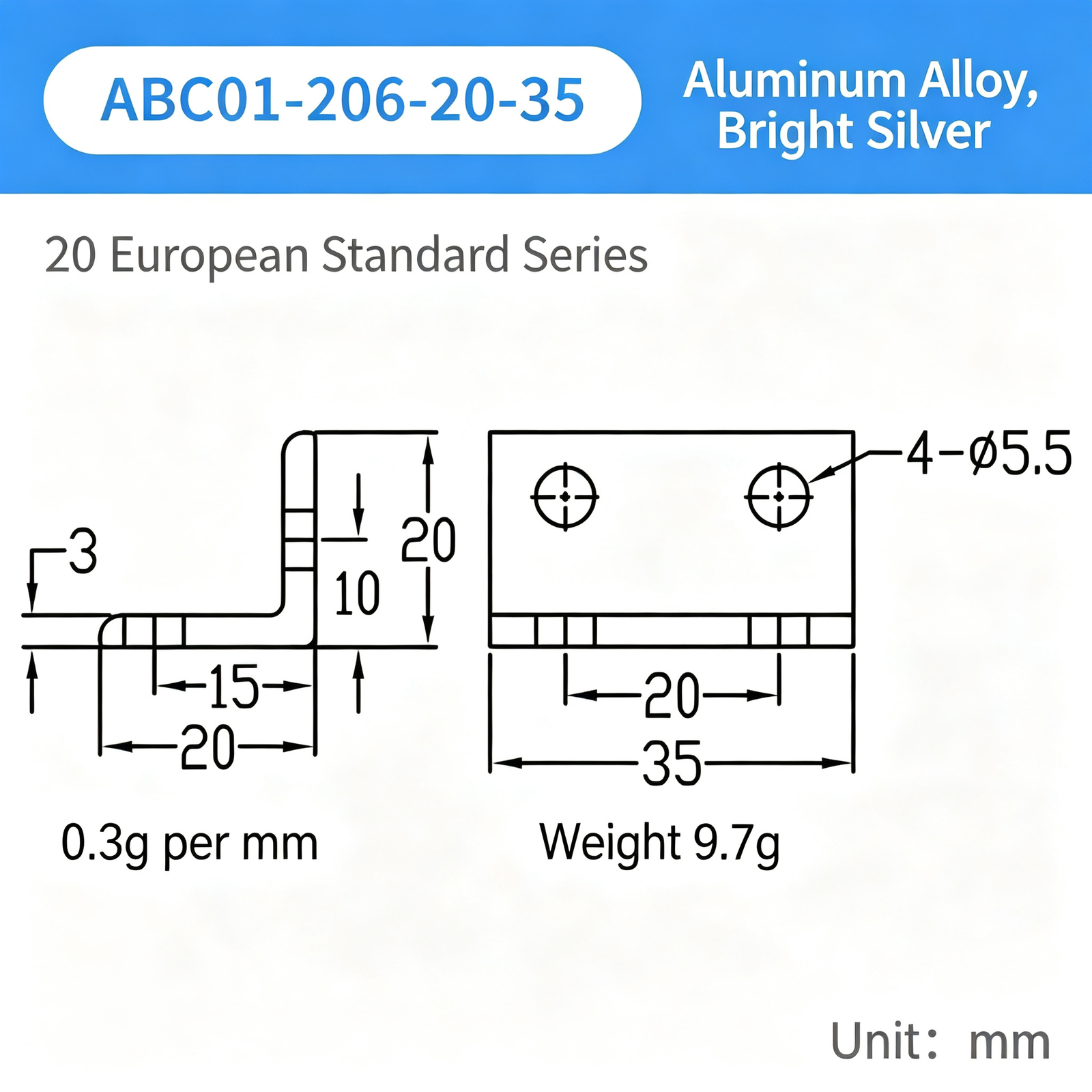 High-Strength Gusseted Aluminum Angle Bracket – 20 European Standard Series, Triangular Reinforcement with T-Slot for Aluminum Profile Frames - Image 25