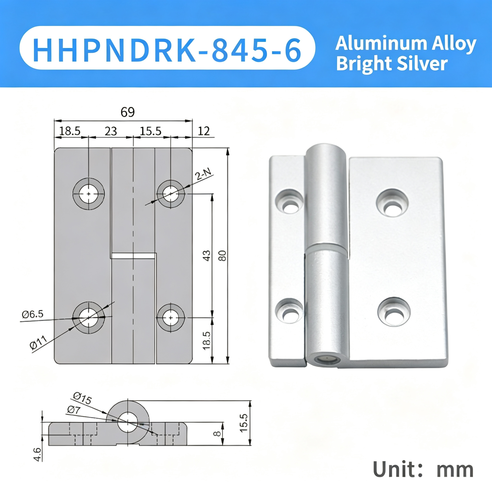Plug-in Aluminum Alloy Hinge – Black Compact Thickened Design, Detachable Lift-Off, Silent Opening and Closing for Industrial Cabinets - Image 26