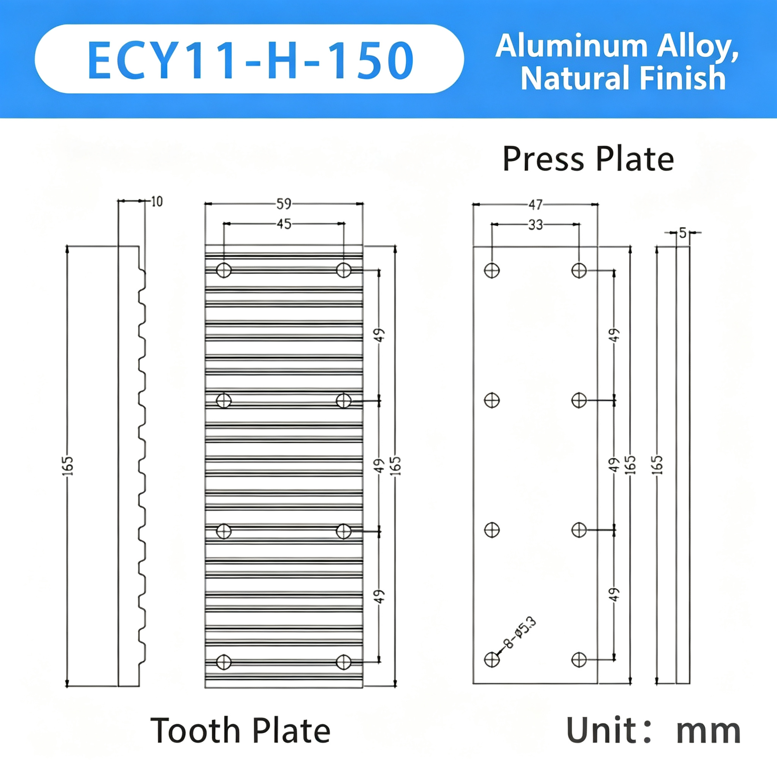 Aluminum Alloy Timing Belt Tooth Plate / Press Plate – Toothed Clamping Plate for Securing Timing Belts in Automation and Linear Motion Systems - Image 39